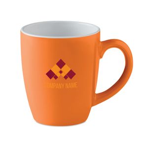 GiftRetail MO9242 - COLOUR TRENT Ceramic coloured mug 290 ml Orange