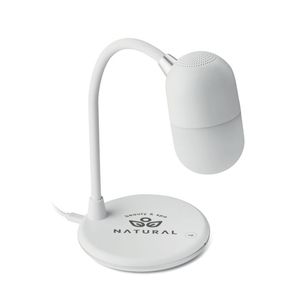 GiftRetail MO9675 - CAPUSLA Wireless charging lamp speaker White