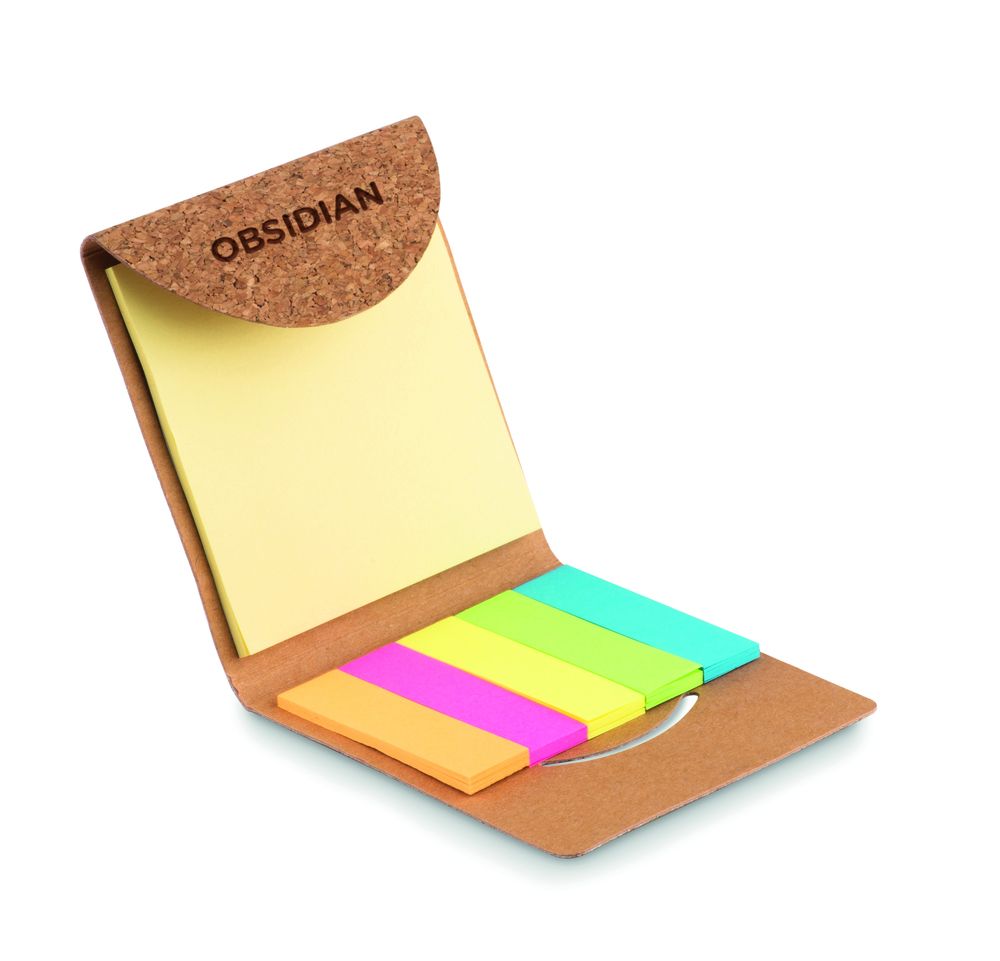 GiftRetail MO9858 - FOLDCORK Cork sticky note memo pad