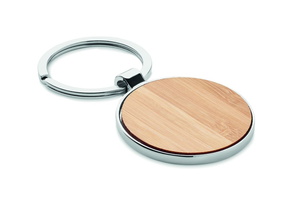 GiftRetail MO9948 - BALLARAT Round key ring metal bamboo