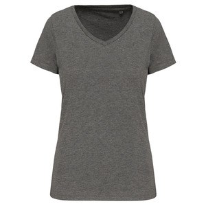 Kariban K3003 - Ladies' Supima® V-neck short sleeve t-shirt Grey Heather