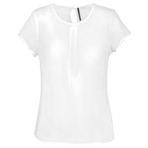 Kariban K5002 - Ladies' short-sleeved crepe blouse Off White
