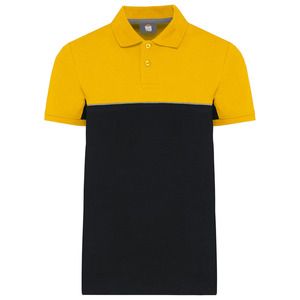 WK. Designed To Work WK210 - Unisex eco-friendly two-tone short sleeve polo shirt Black / Yellow