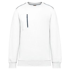 WK. Designed To Work WK403 - Unisex DayToDay contrasting zip pocket sweatshirt White / Navy