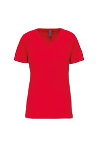 Kariban K3029IC - Ladies' BIO150IC V-neck t-shirt Red