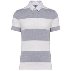 Kariban K286 - Unisex short-sleeved striped polo shirt Oxford Grey / White Stripes