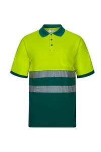 Velilla 305523 - RS SS TWO-TONE COTTON POLO GREEN/HI-VIS YELLOW