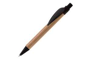 TopPoint LT87518 - Bamboo pen with plastic leafclip Black
