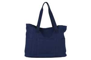 TopEarth LT95226 - Shopping bag Recycled canvas 310g/m² 42x13x43cm Dark Blue
