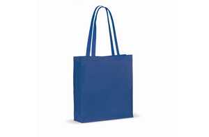 TopEarth LT95242 - Recycled cotton bag with gusset 140g/m² 38x10x42cm Blue