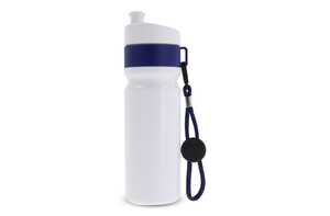 TopPoint LT98736 - Sports bottle with edge and cord 750ml WHITE / DARK BLUE