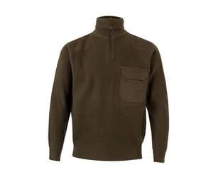 VELILLA VL101 - THICK PULLOVER WITH STAND-UP COLLAR Hunter Green