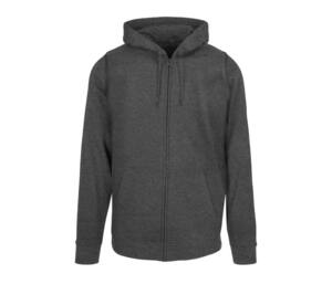 BUILD YOUR BRAND BYB008 - BASIC ZIP HOODY Charcoal
