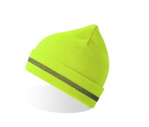 ATLANTIS HEADWEAR AT238 - High visibility beanie made of recycled polyester Fluo Yellow