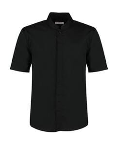 Bargear KK122 - Tailored Fit Mandarin Collar Shirt SSL Black
