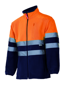 Velilla 183 - HV TWO-TONE FLEECE JACKET MARINE BLUE/HI-VIS ORANGE