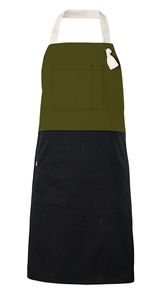 Velilla 404210B - TWO-TONE BIB APRON Khaki Green