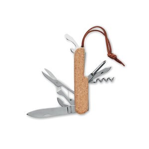 GiftRetail MO6957 - MULTIKORK Multi tool pocket knife cork Beige
