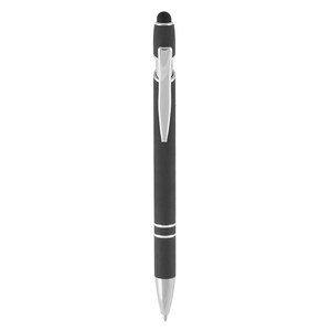 EgotierPro 37513 - Aluminum Pen with Rubber Finish & Touch Pointer EVEN Black