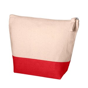EgotierPro 38001 - Cotton Canvas Toilet Bag, Dual-Tone COMBI Red