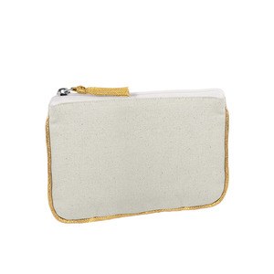 EgotierPro 39512 - Canvas Cotton Toilet Bag with Metallic Accents PRETTY Dorado