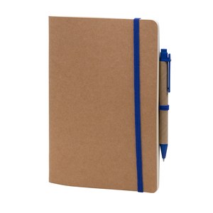 EgotierPro 50031 - Eco-Friendly Notebook with Pen and Elastic Band LOFT Blue