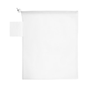 EgotierPro 50042 - Reusable Polyester Mesh Fruit Bag with Ribbon ACHATS White