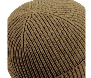 BEECHFIELD BF442R - FASHION PATCH BEANIE Biscuit / Black