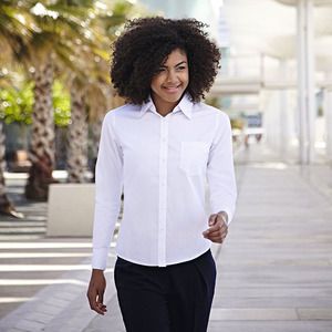 Fruit of the Loom SS012 - Lady-fit poplin long sleeve shirt