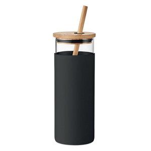 GiftRetail MO6352 - STRASS Glass tumbler 450ml bamboo lid