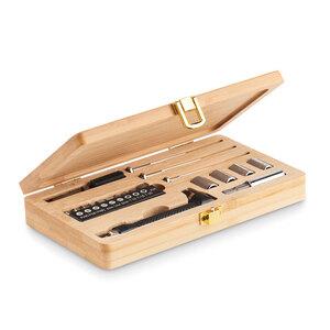 GiftRetail MO6496 - GALLAWAY 21 pcs tool set in bamboo case