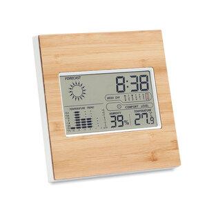 GiftRetail MO9959 - TURKU Weather station bamboo front