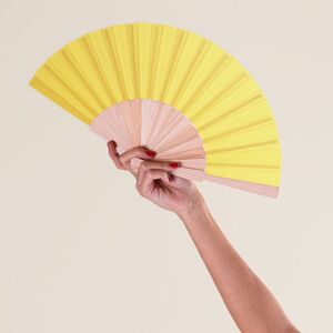 EgotierPro 28500 - 23 cm Wooden and Polyester Fan WOOD