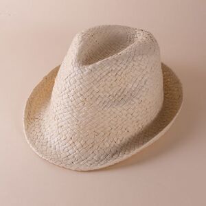 EgotierPro 38055 - Unisex Short Brim Wicker Hat MADEIRA